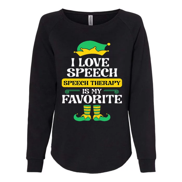 Speech Therapy Elf Christmas School Therapist SLP Language Womens California Wash Sweatshirt