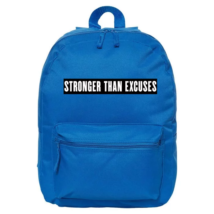 Stronger Than Excuses Gift Inspirational Gym And Workout Gift 16 in Basic Backpack