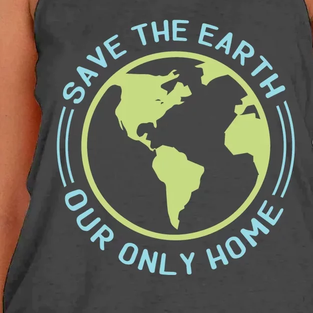 Save The Earth Our Only Home Women's Knotted Racerback Tank