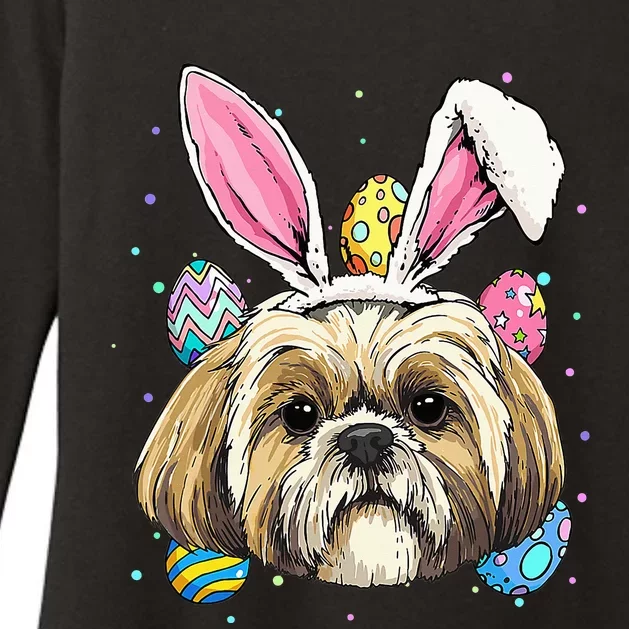 Shih Tzu Easter Bunny Dog Pet Owner Breeder Animal Lover Womens CVC Long Sleeve Shirt