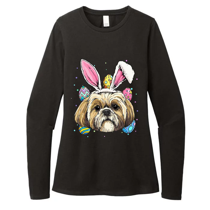 Shih Tzu Easter Bunny Dog Pet Owner Breeder Animal Lover Womens CVC Long Sleeve Shirt