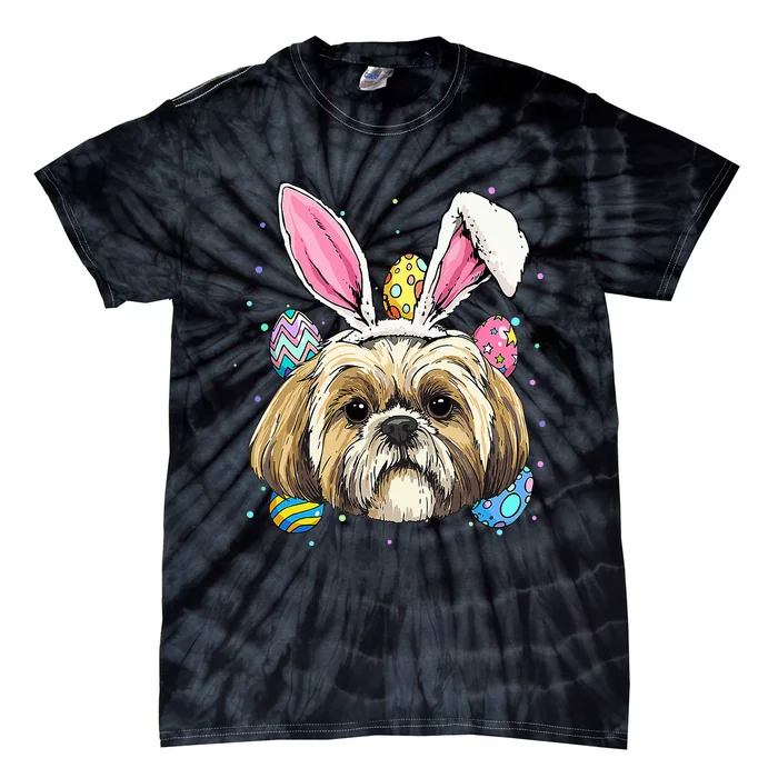 Shih Tzu Easter Bunny Dog Pet Owner Breeder Animal Lover Tie-Dye T-Shirt