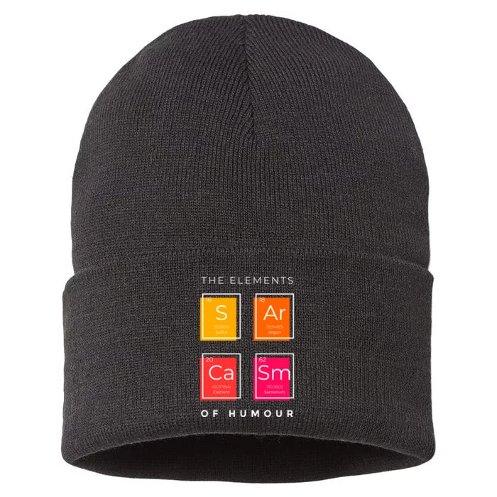 Sarcasm The Elements Of Humour Funny Sustainable Knit Beanie