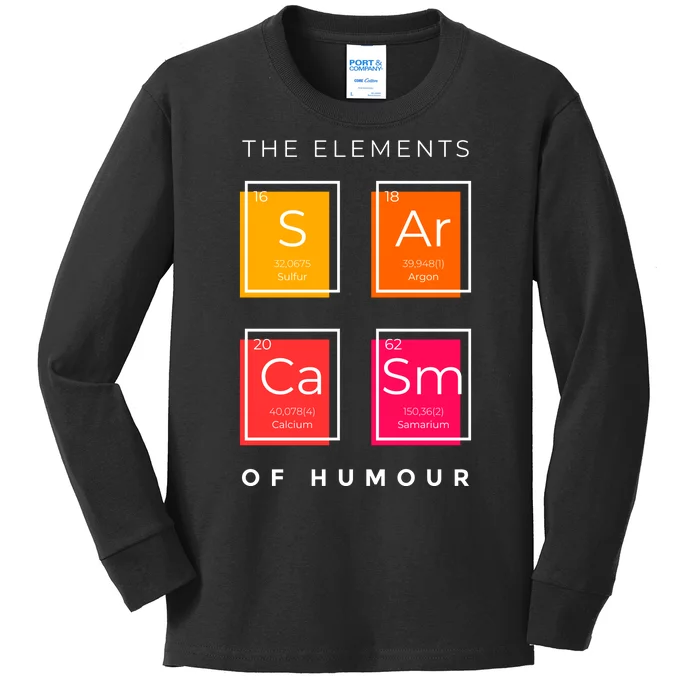 Sarcasm The Elements Of Humour Funny Kids Long Sleeve Shirt