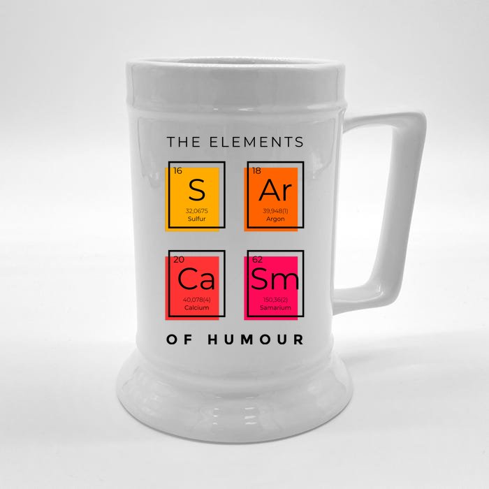 Sarcasm The Elements Of Humour Funny Front & Back Beer Stein