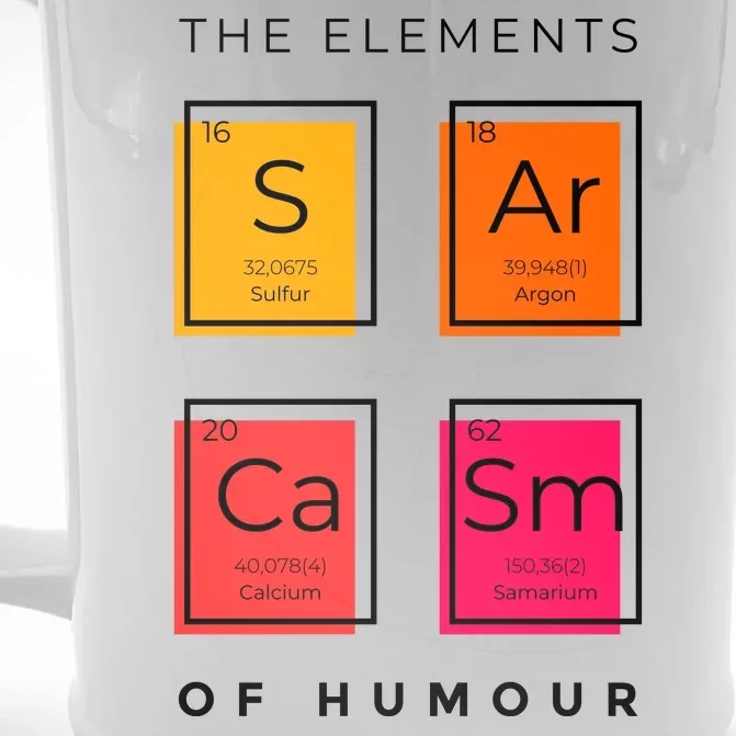 Sarcasm The Elements Of Humour Funny Front & Back Beer Stein