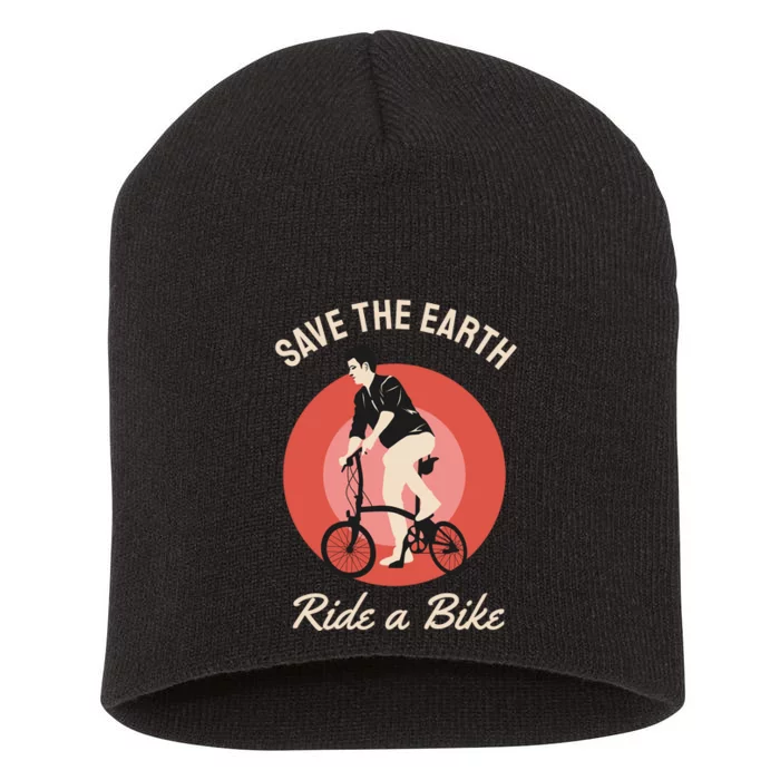 Save The Earth Ride A Bike Short Acrylic Beanie