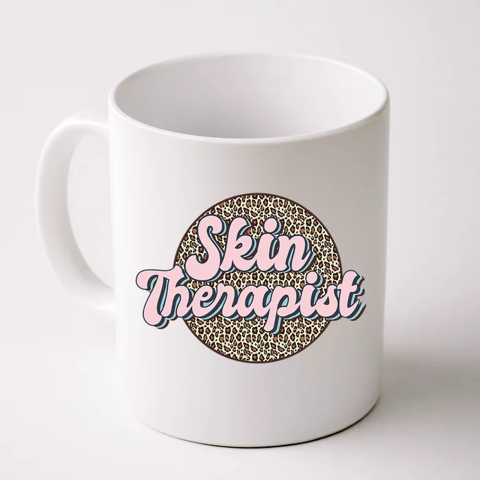 Skin Therapist Esthetician Leopard Skincare Front & Back Coffee Mug