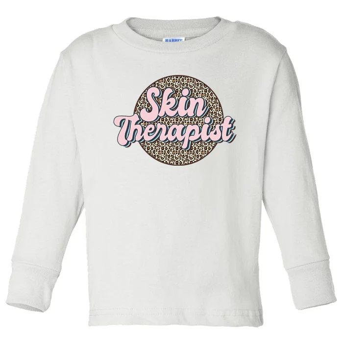 Skin Therapist Esthetician Leopard Skincare Toddler Long Sleeve Shirt