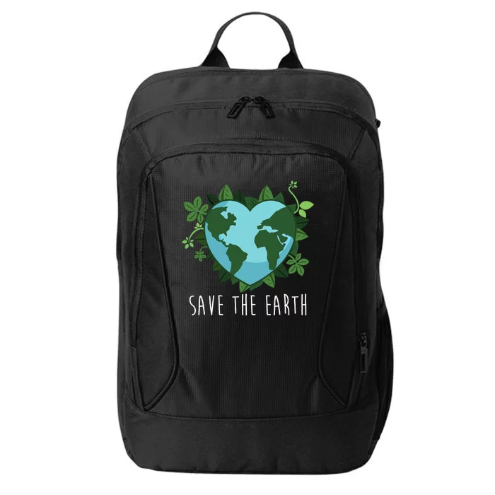 Save The Earth Planet Heart Earth Day City Backpack