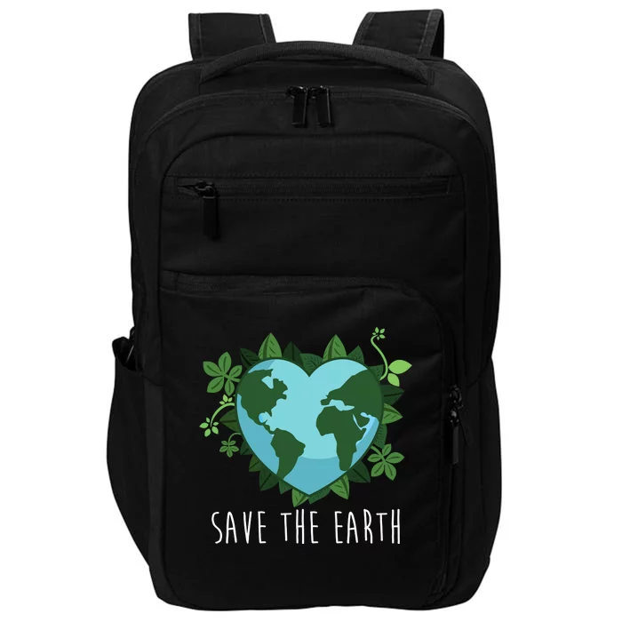 Save The Earth Planet Heart Earth Day Impact Tech Backpack