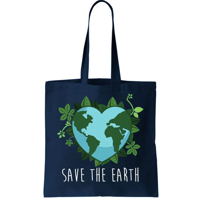 Save The Earth Planet Heart Earth Day Tote Bag