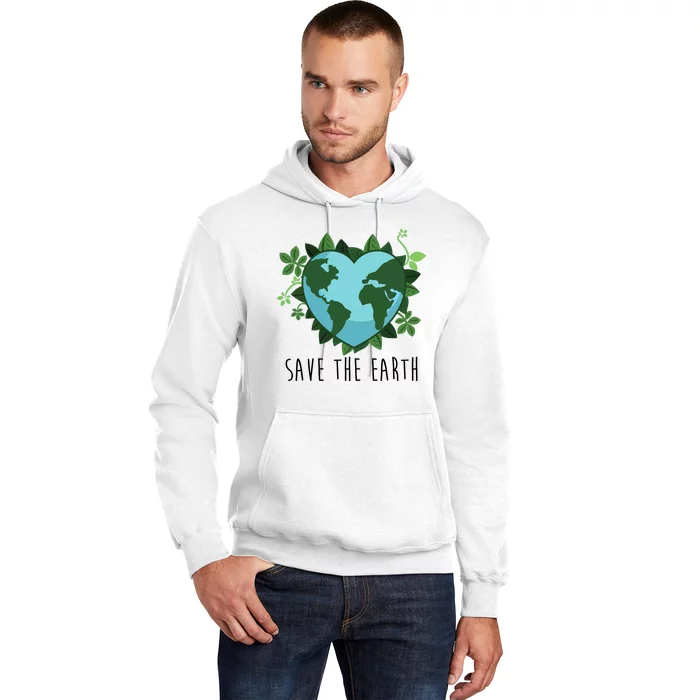 Save The Earth Planet Heart Earth Day Hoodie