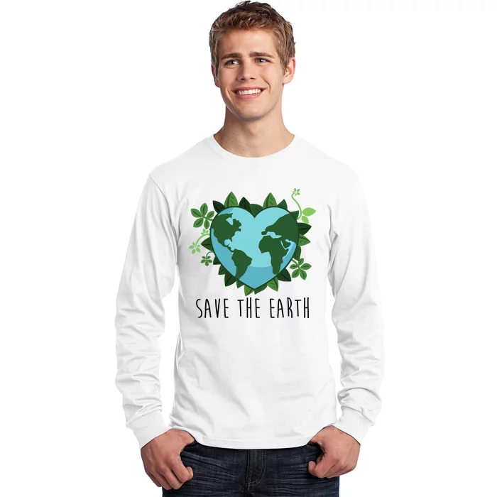 Save The Earth Planet Heart Earth Day Long Sleeve Shirt