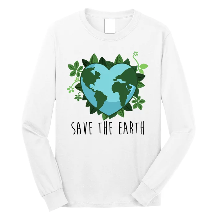 Save The Earth Planet Heart Earth Day Long Sleeve Shirt