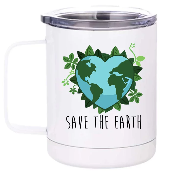 Save The Earth Planet Heart Earth Day Front & Back 12oz Stainless Steel Tumbler Cup