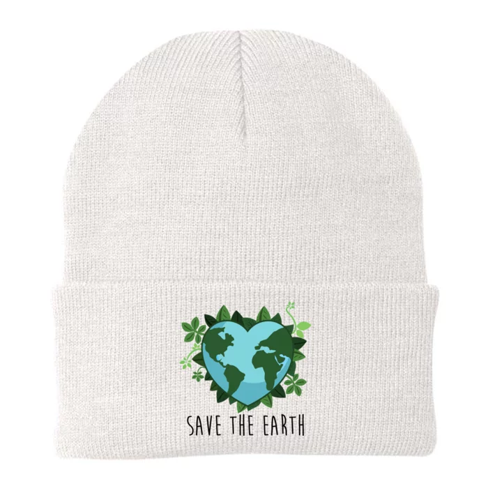 Save The Earth Planet Heart Earth Day Knit Cap Winter Beanie