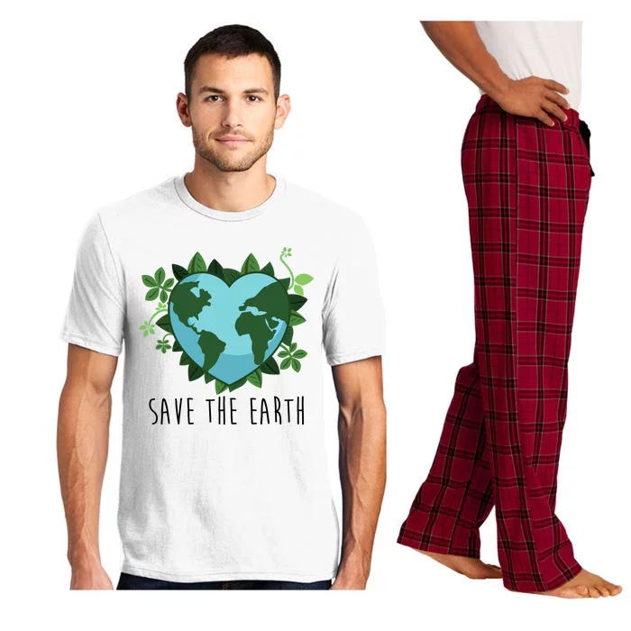 Save The Earth Planet Heart Earth Day Pajama Set