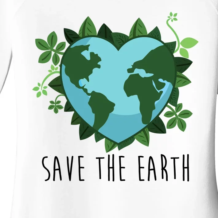 Save The Earth Planet Heart Earth Day Women's Perfect Tri Tunic Long Sleeve Shirt