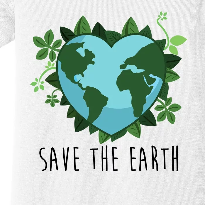 Save The Earth Planet Heart Earth Day Baby Bodysuit