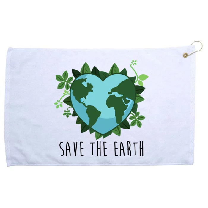 Save The Earth Planet Heart Earth Day Grommeted Golf Towel