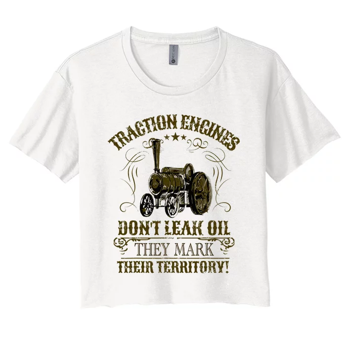 Steam Traction Engine Retirement Idea Steam Engine Women's Crop Top Tee