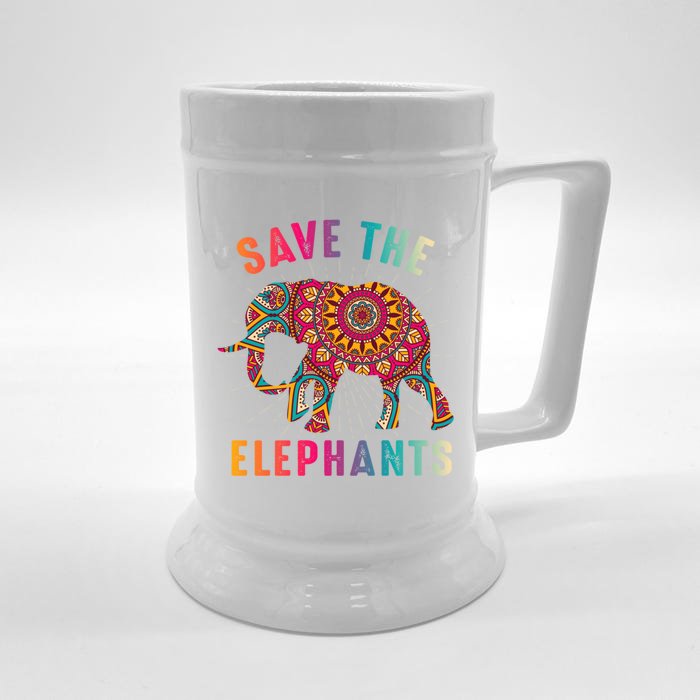 Save The Elephants Earth Day Climate Change Cool Gift Front & Back Beer Stein