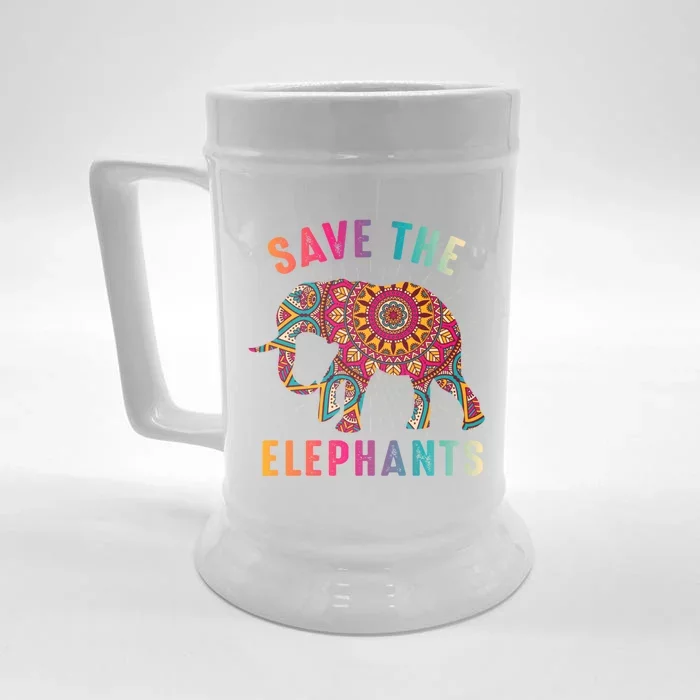 Save The Elephants Earth Day Climate Change Cool Gift Front & Back Beer Stein