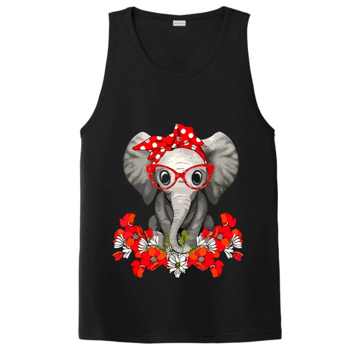 Save The Elephants Elephant Mom Red Bow Performance Tank