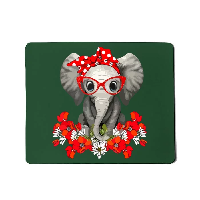 Save The Elephants Elephant Mom Red Bow Mousepad