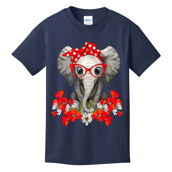 Save The Elephants Elephant Mom Red Bow Kids T-Shirt