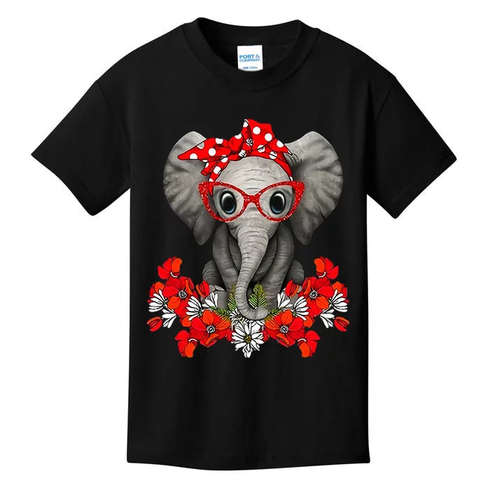 Save The Elephants Elephant Mom Red Bow Woman Kids T-Shirt