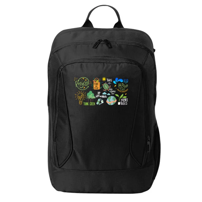 Save The Earth Day Restore Save The Planet Funny Eco Energy Gift City Backpack