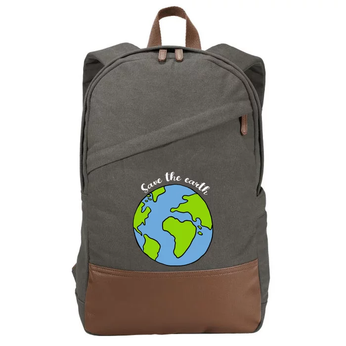 Save The Earth Earth Day Lovers Gift Cotton Canvas Backpack