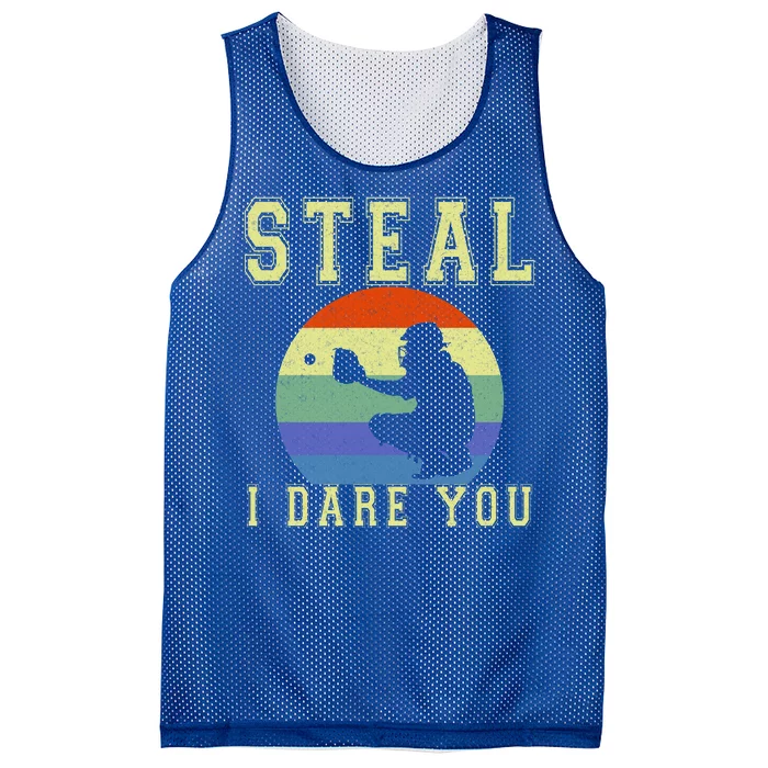 Steal I Dare You Vintage Funny Baseball Mesh Reversible Basketball Jersey Tank