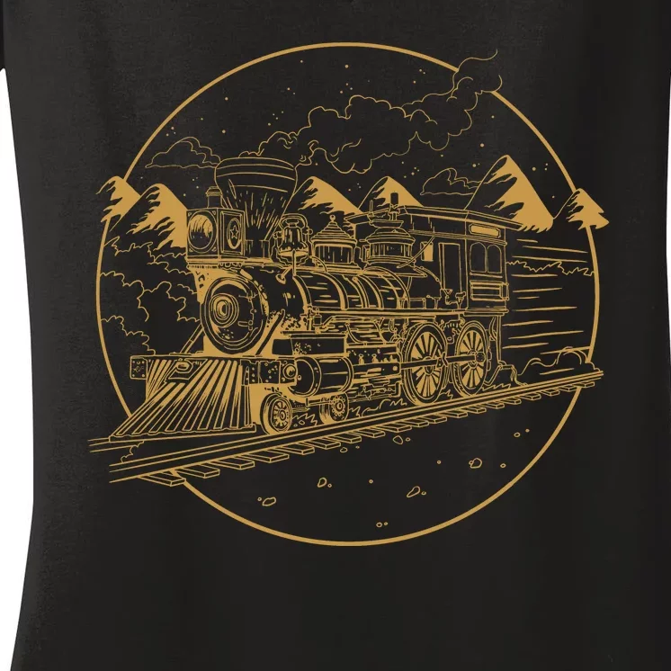 Steam Train Women's V-Neck T-Shirt