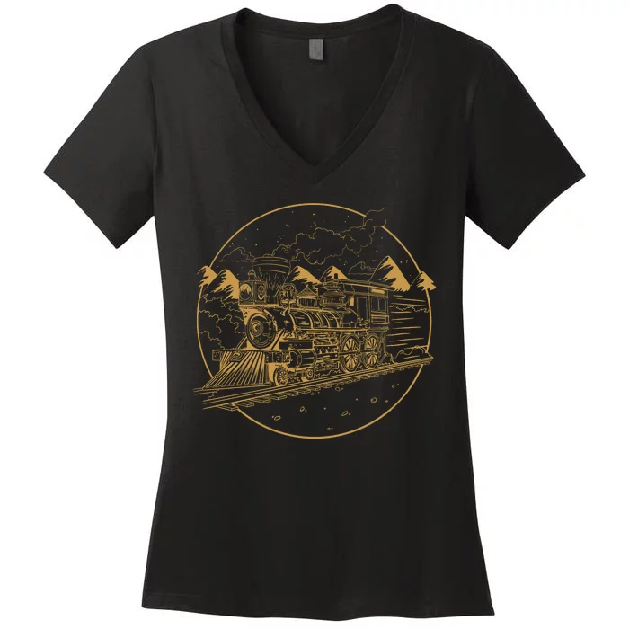 Steam Train Women's V-Neck T-Shirt