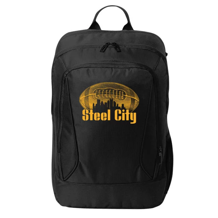 Steel City Pittsburg Skyline Football City Backpack