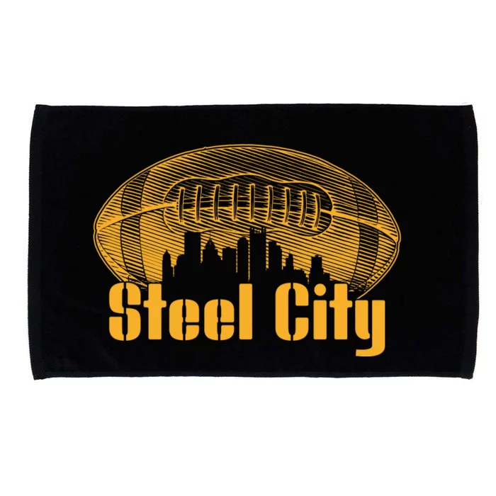 Steel City Pittsburg Skyline Football Microfiber Hand Towel