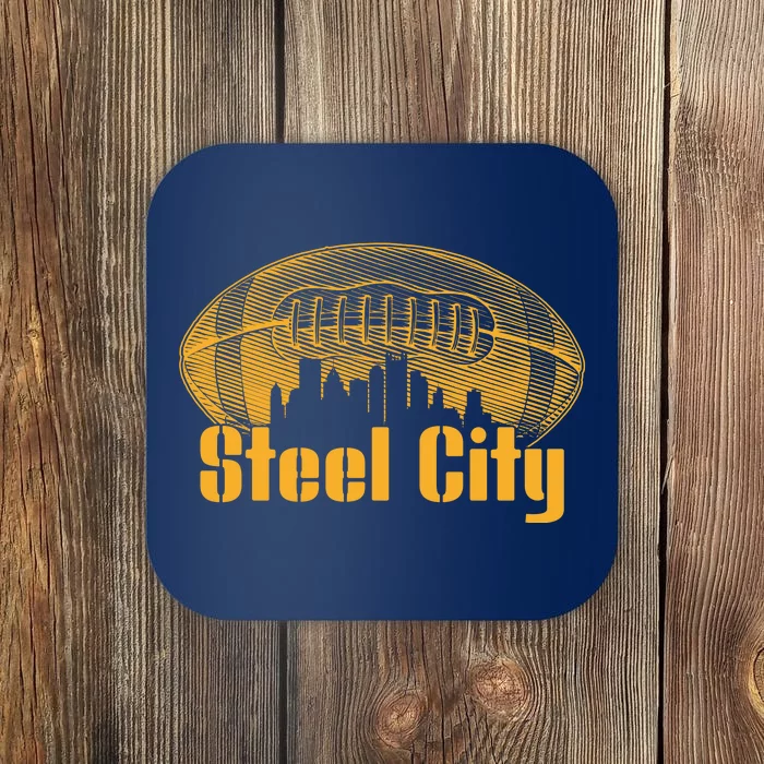 Steel City Pittsburg Skyline Football Coaster