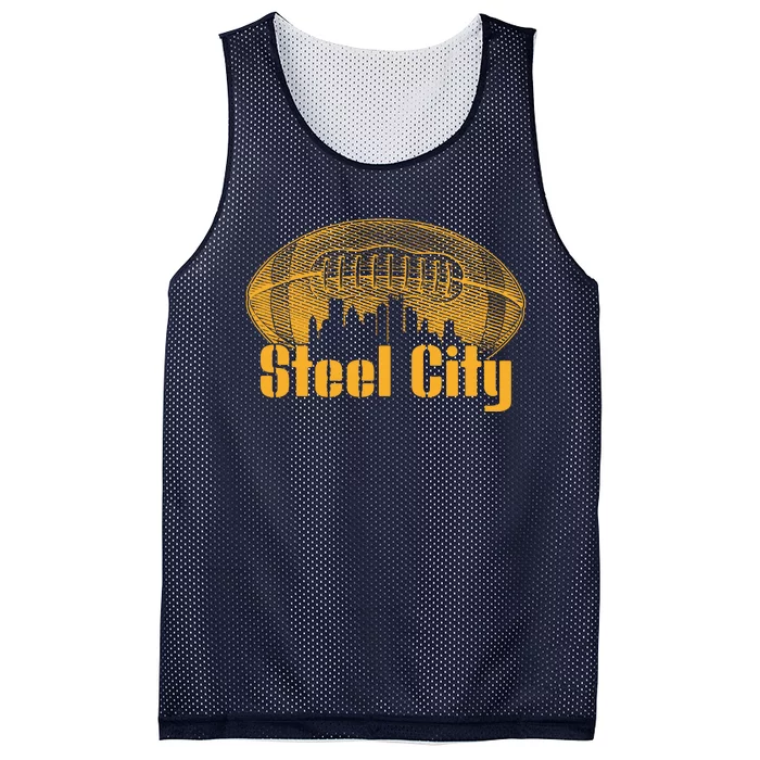 Steel City Pittsburg Skyline Football Mesh Reversible Basketball Jersey Tank