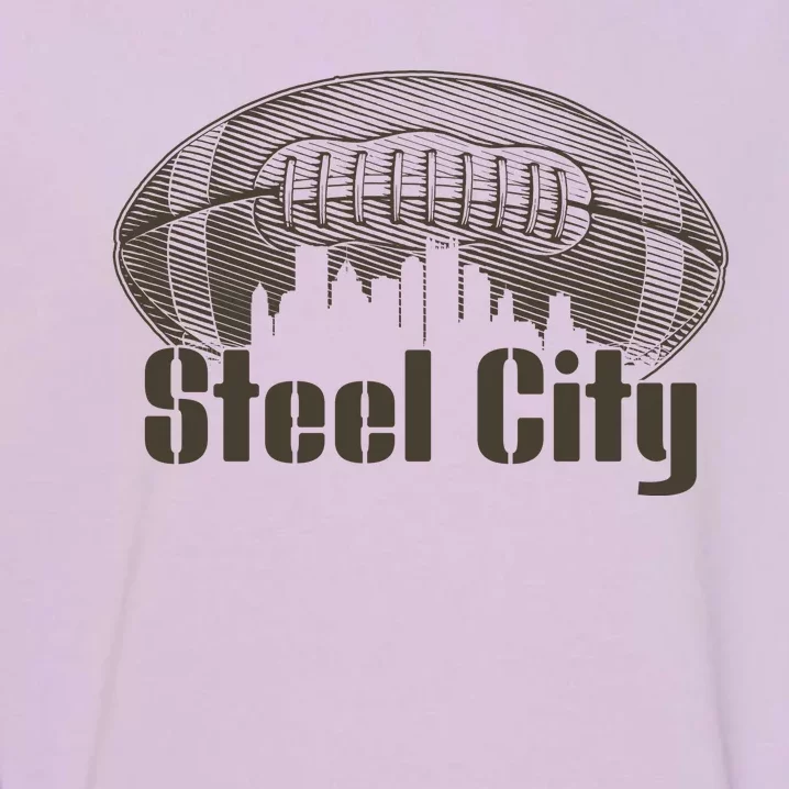 Steel City Pittsburg Skyline Football Garment-Dyed Sweatshirt