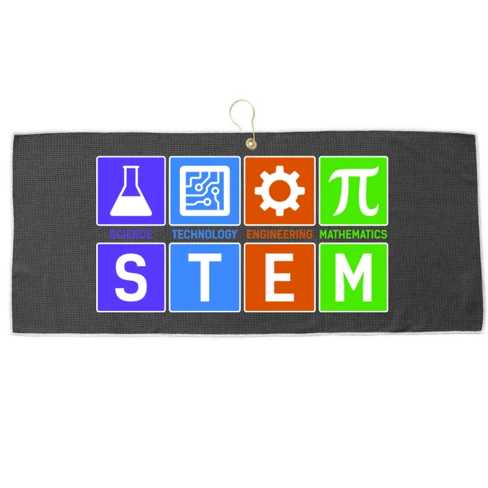 STEM - Science Technology Engineering Mathematics Large Microfiber Waffle Golf Towel