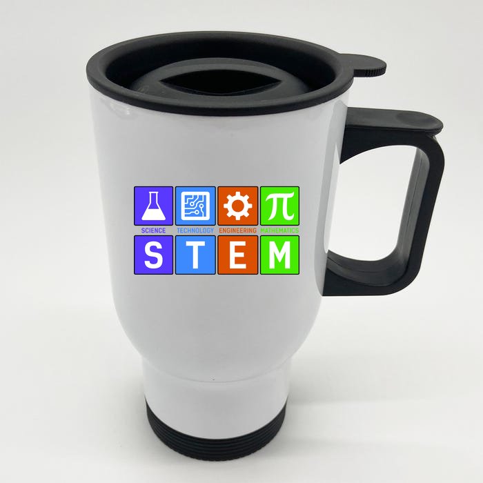 STEM - Science Technology Engineering Mathematics Front & Back Stainless Steel Travel Mug