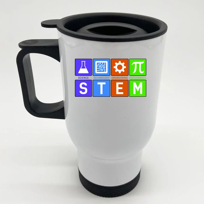 STEM - Science Technology Engineering Mathematics Front & Back Stainless Steel Travel Mug