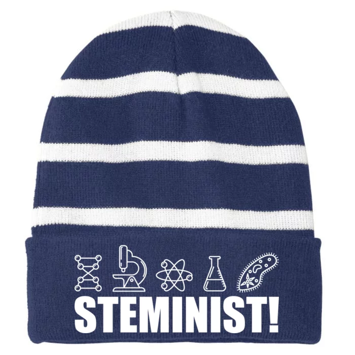 Steminist March For Science Logo Striped Beanie with Solid Band