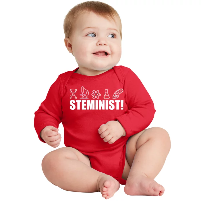 Steminist March For Science Logo Baby Long Sleeve Bodysuit