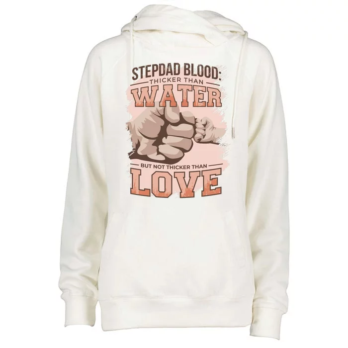 Stepdad Blood Love Womens Funnel Neck Pullover Hood