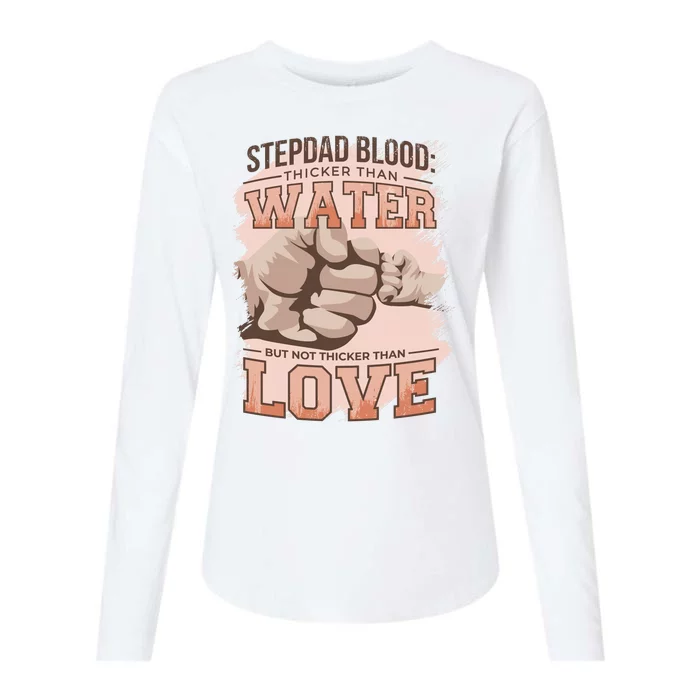 Stepdad Blood Love Womens Cotton Relaxed Long Sleeve T-Shirt