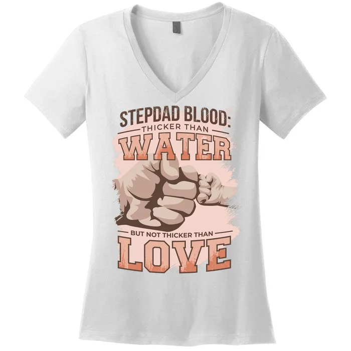 Stepdad Blood Love Women's V-Neck T-Shirt